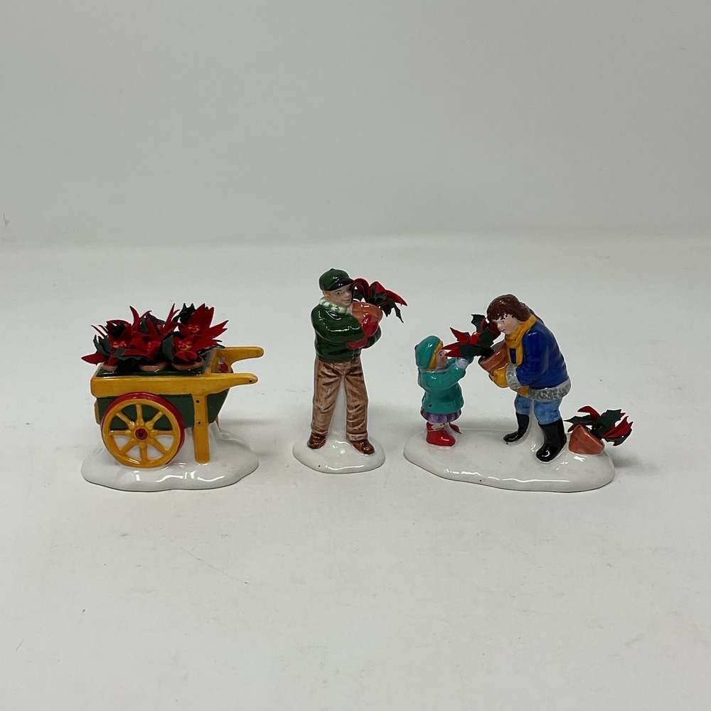 Dept 56 Original Snow Village Poinsettias For Sale Christmas 3 Piece Set 54861